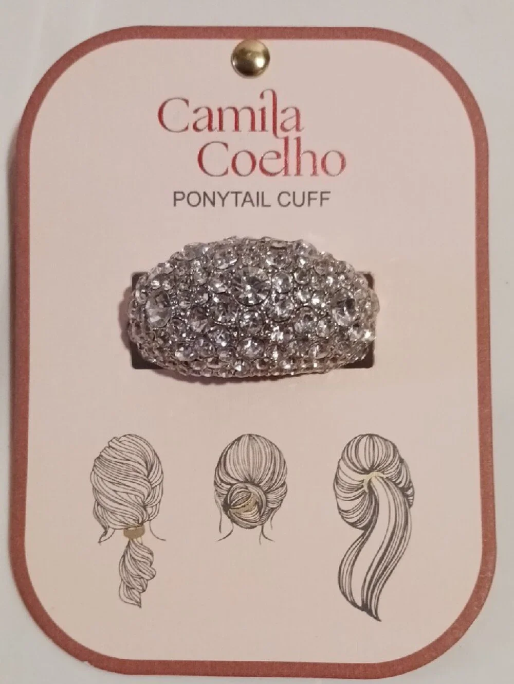 Elegant ⚜️ Camila Coelho Silver Crystal/Rheinstone Ponytail Cuff ⚜️